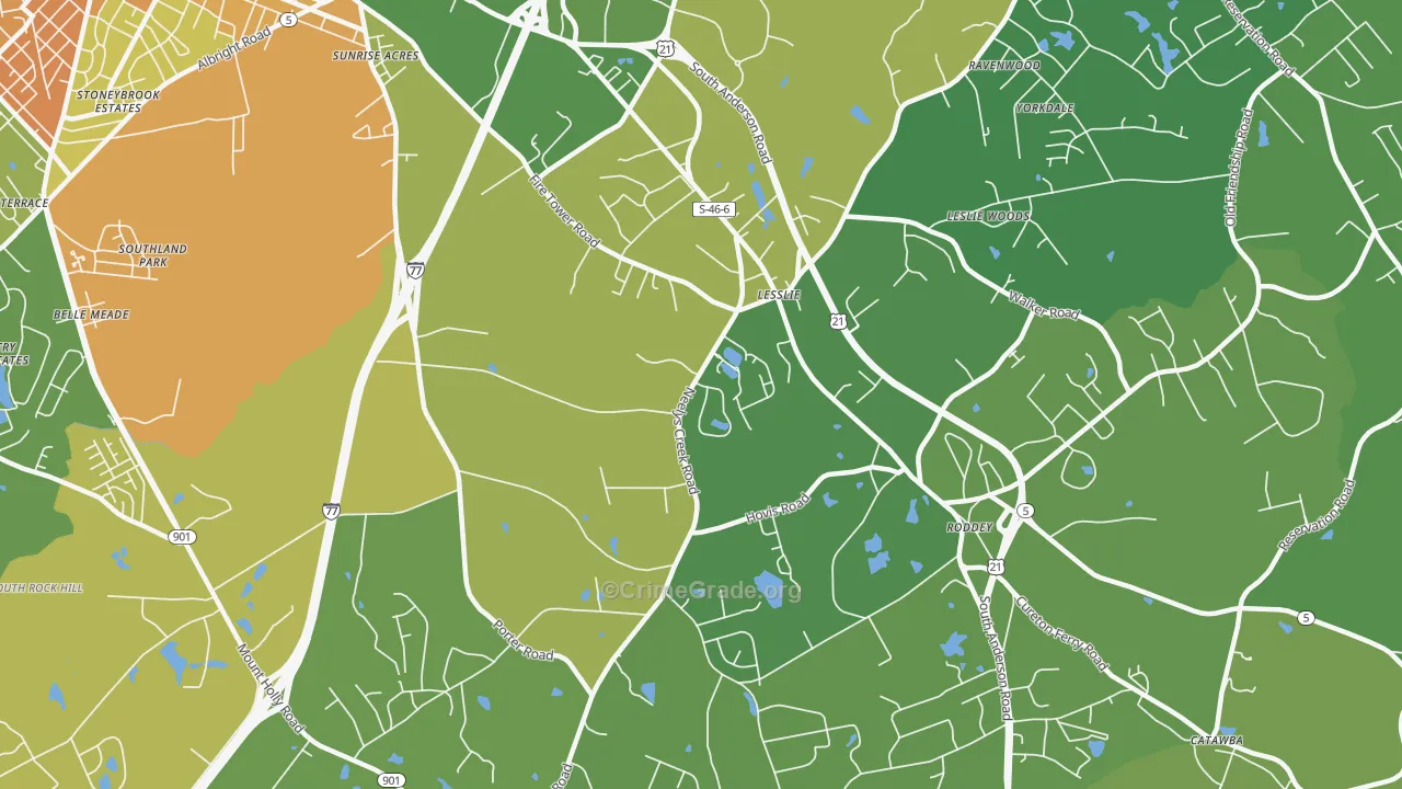 Lesslie, SC Map of Murder Rates