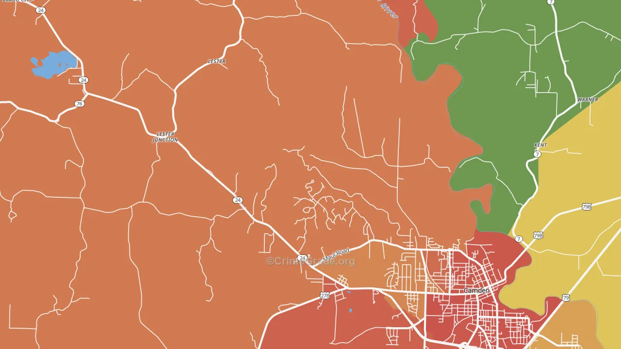 Lester, AR Map of Murder Rates