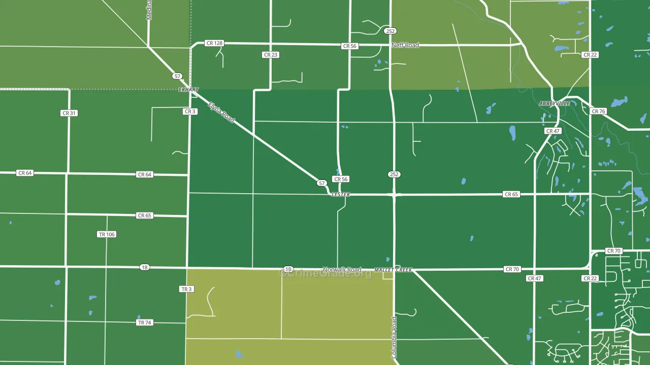 Lester, OH Map of Murder Rates