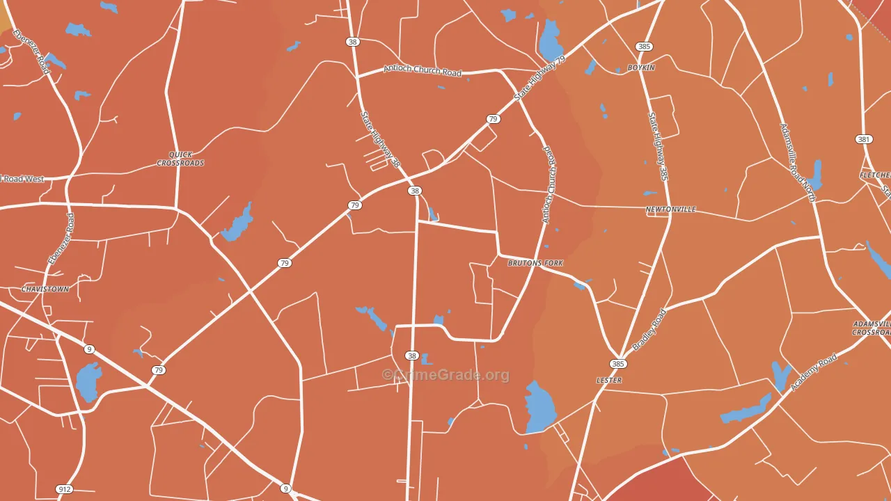 Lester, SC Map of Murder Rates
