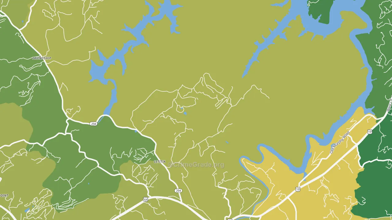 Letitia, NC Map of Murder Rates