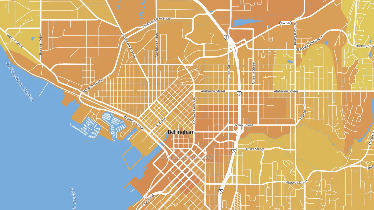Lettered Streets, Bellingham, WA Map of Murder Rates