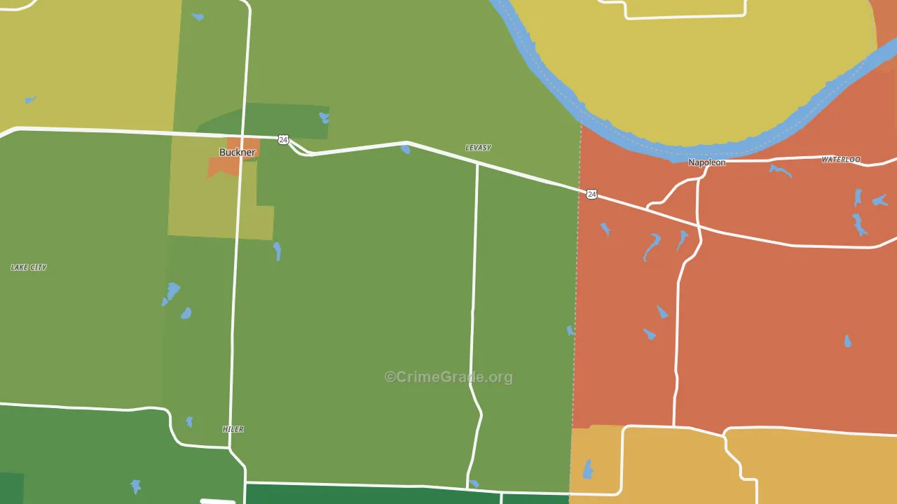 Levasy, MO Map of Murder Rates