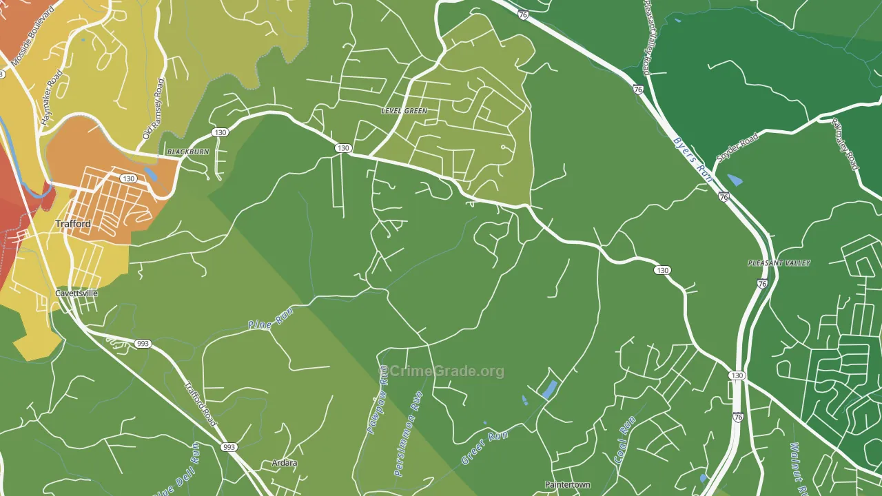 Level Green, PA Map of Murder Rates