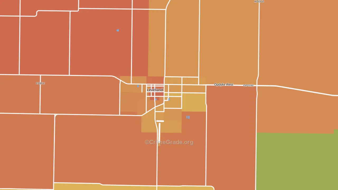 Levelland, TX Map of Murder Rates