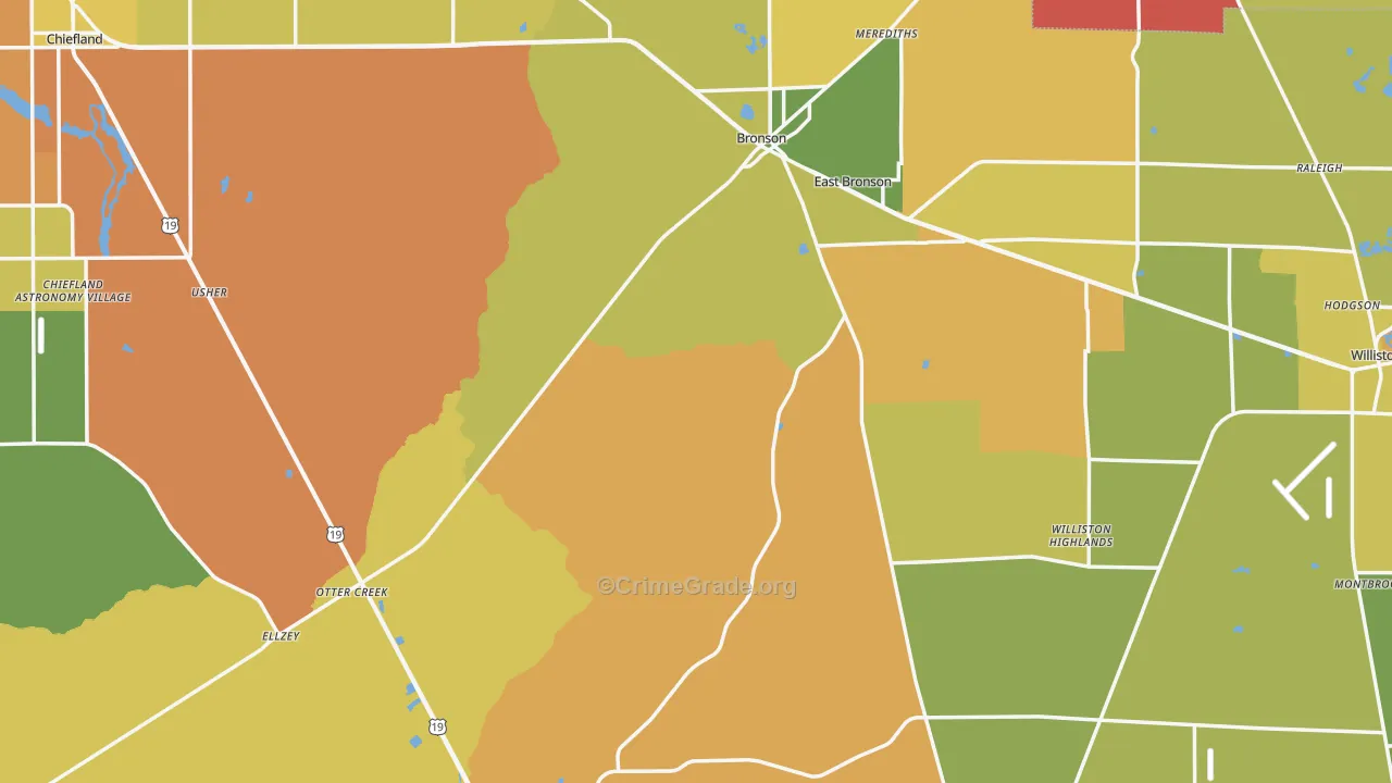 Levy County, FL Map of Murder Rates
