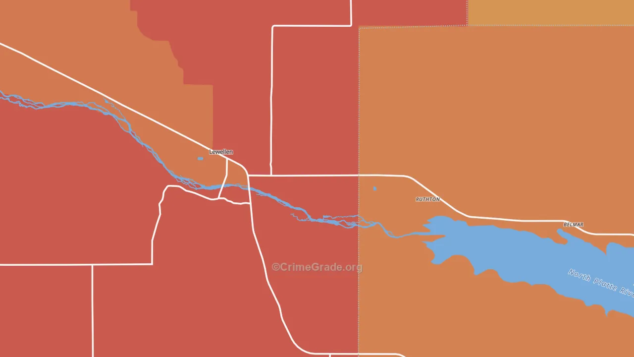 Lewellen, NE Map of Murder Rates