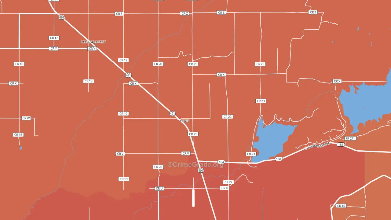 Lewis, CO Map of Murder Rates