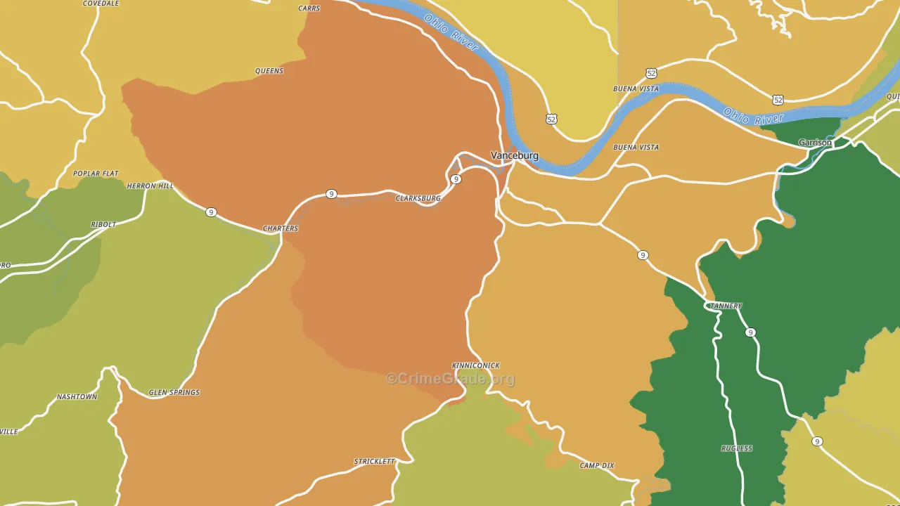 Lewis County, KY Map of Murder Rates