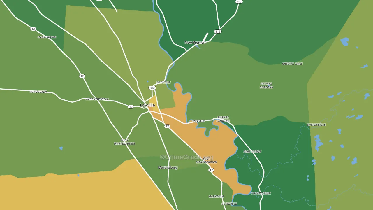 Lewis County, NY Map of Murder Rates