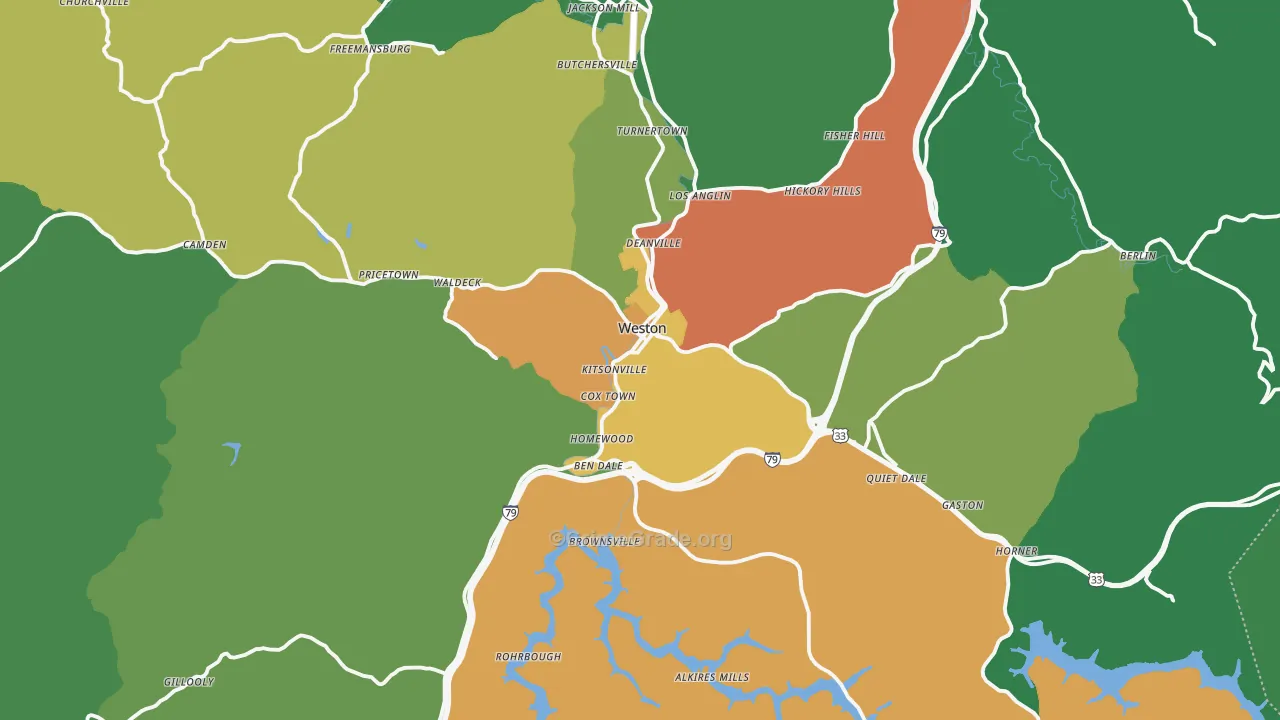 Lewis County, WV Map of Murder Rates