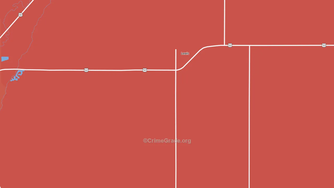 Lewis, KS Map of Murder Rates