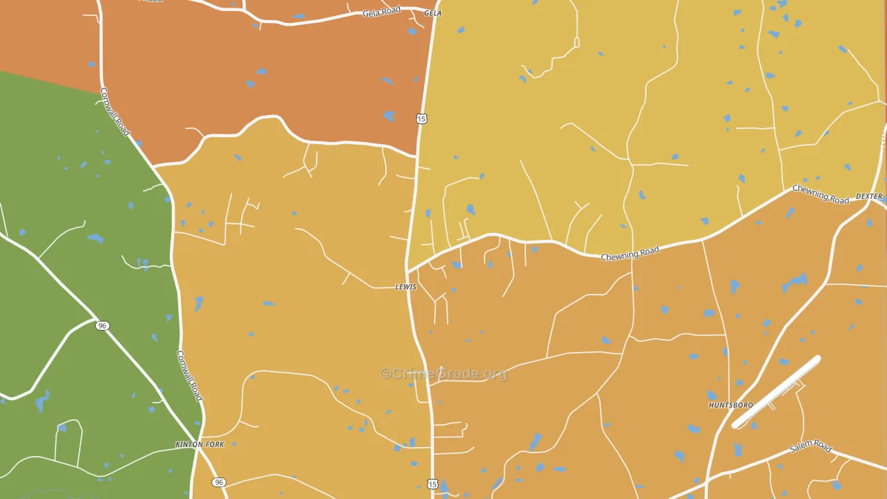 Lewis, NC Map of Murder Rates