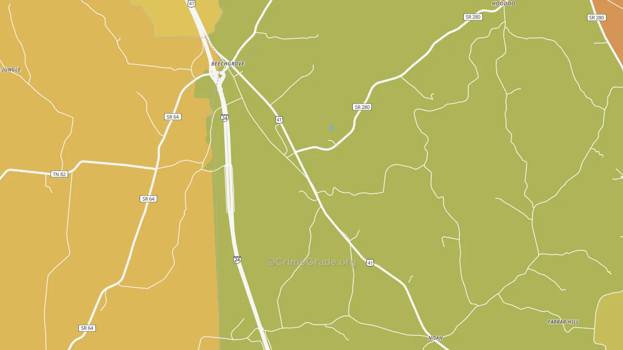 Lewis Store, TN Map of Murder Rates