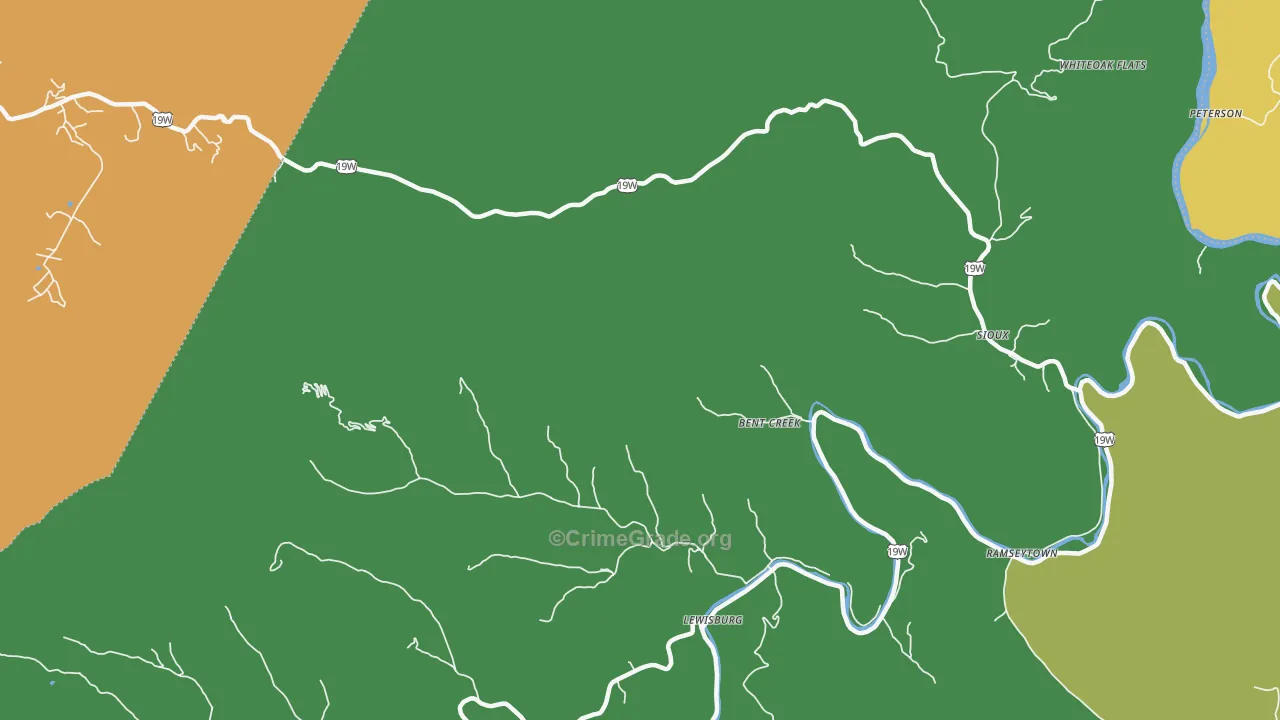 Lewisburg, NC Map of Murder Rates