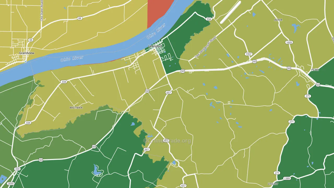Lewisport, KY Map of Murder Rates