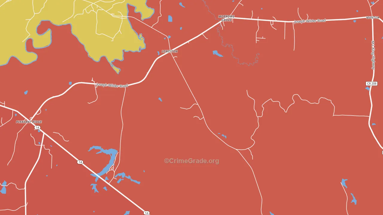 Lewiston, AL Map of Murder Rates