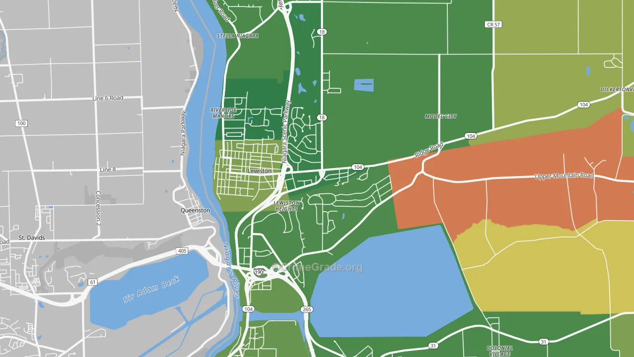 Lewiston, NY Map of Murder Rates