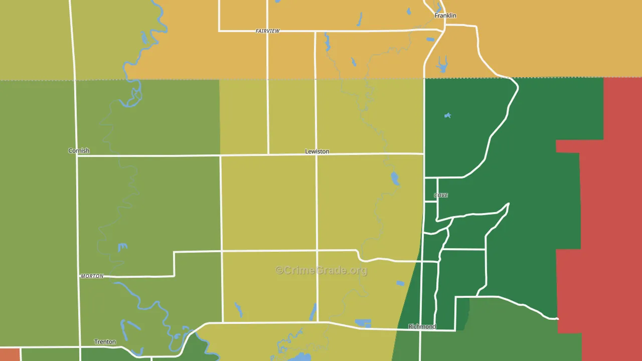 Lewiston, UT Map of Murder Rates