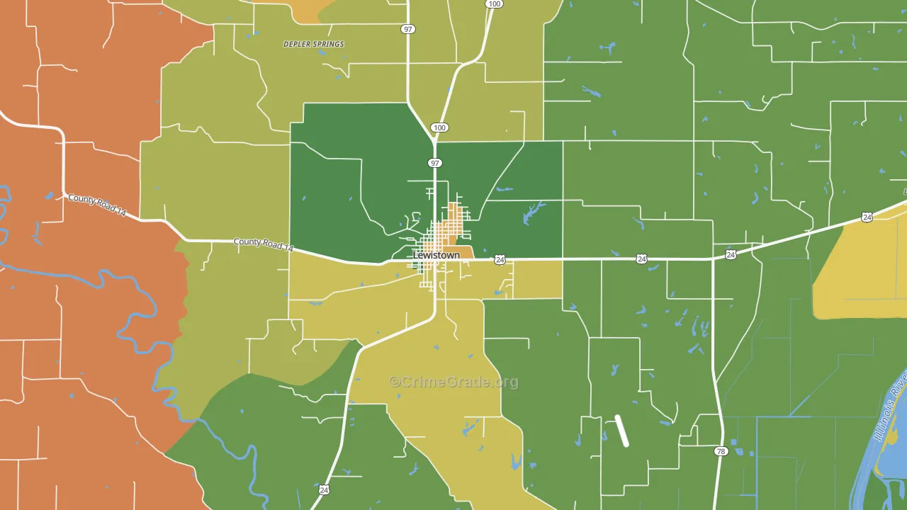Lewistown, IL Map of Murder Rates