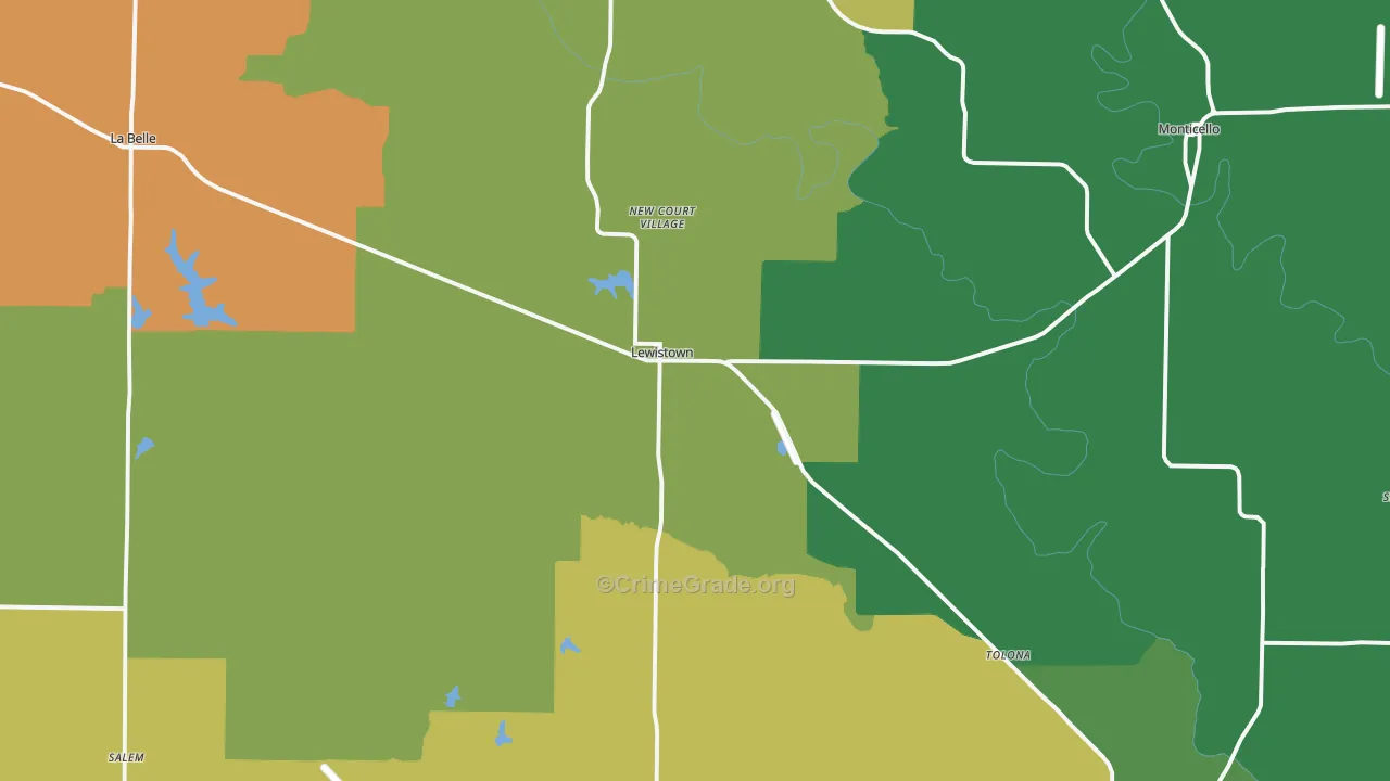 Lewistown, MO Map of Murder Rates