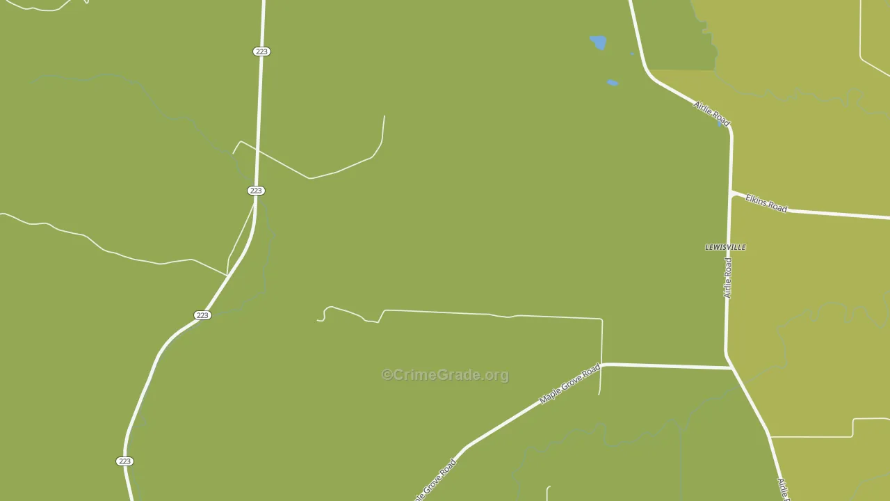 Lewisville, OR Map of Murder Rates