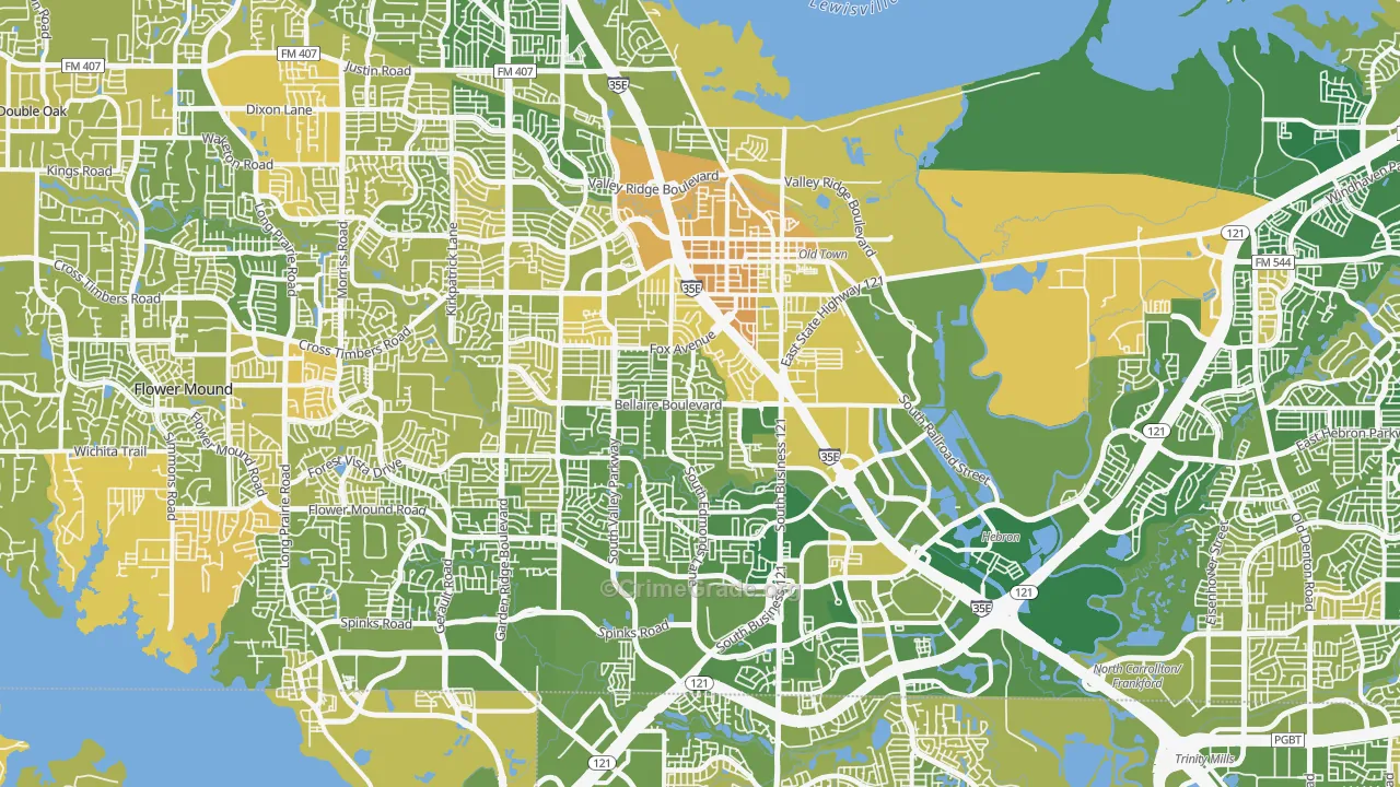 Lewisville, TX Map of Murder Rates