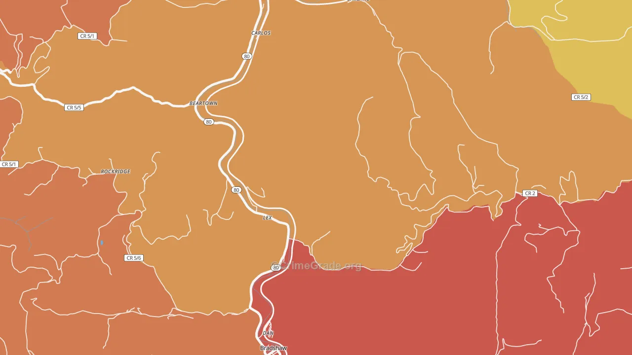 Lex, WV Map of Murder Rates