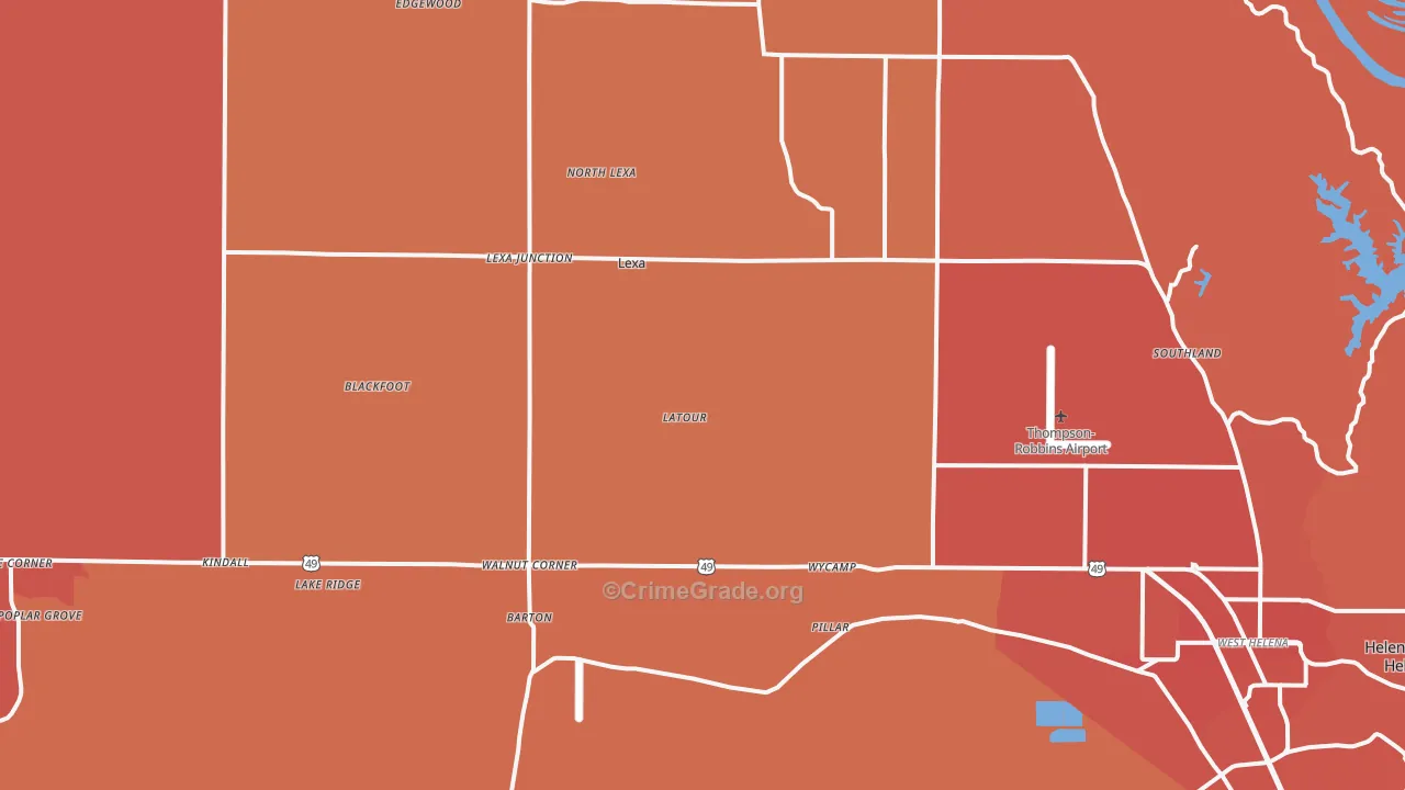 Lexa, AR Map of Murder Rates