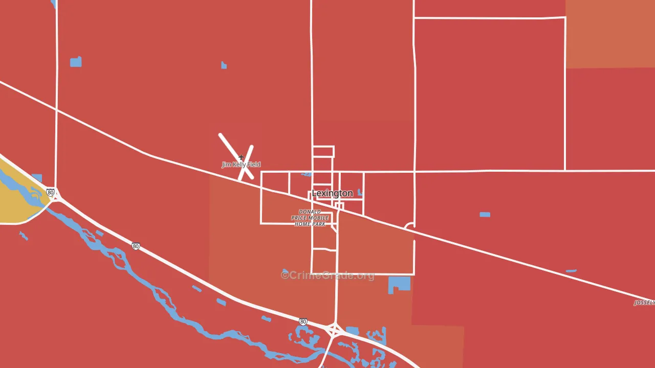 Lexington, NE Map of Murder Rates