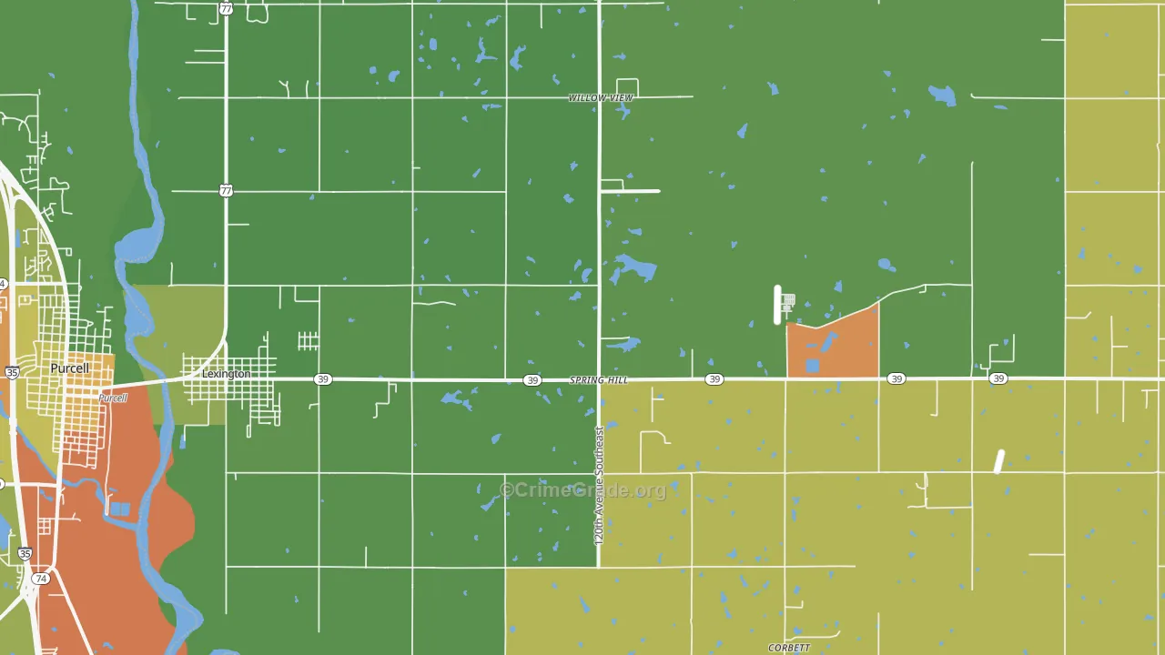 Lexington, OK Map of Murder Rates