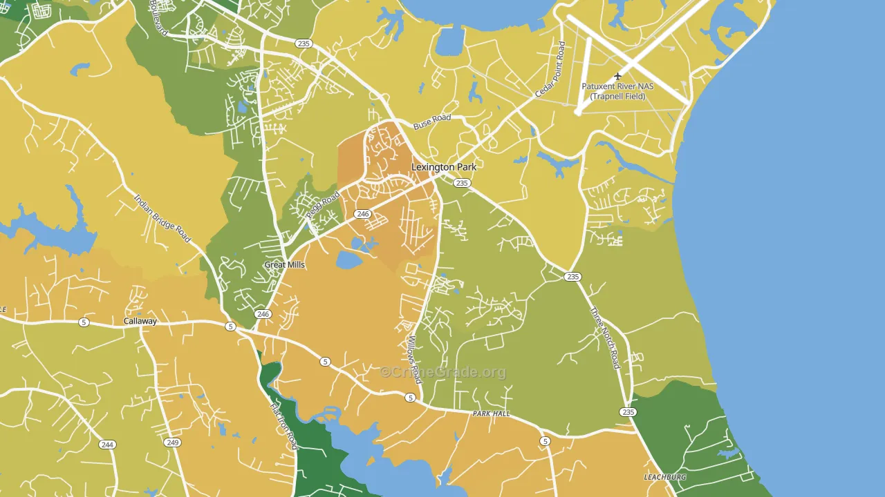 Lexington Park, MD Map of Murder Rates