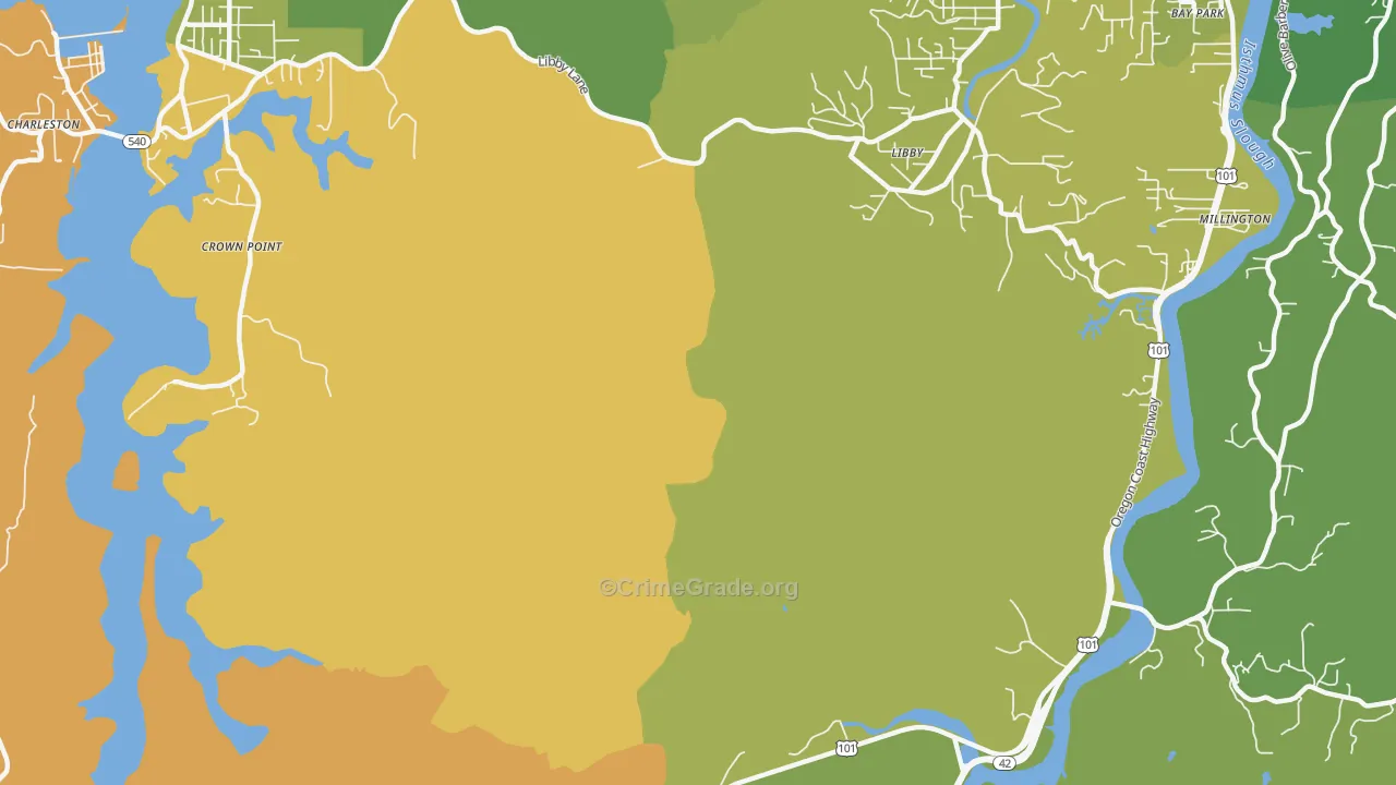 Libby, OR Map of Murder Rates