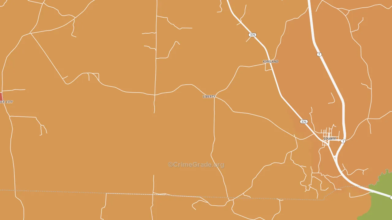 Liberty, AR Map of Murder Rates