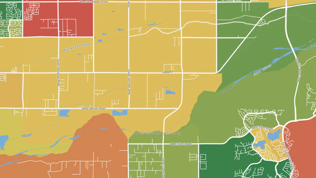 Liberty, AZ Map of Murder Rates