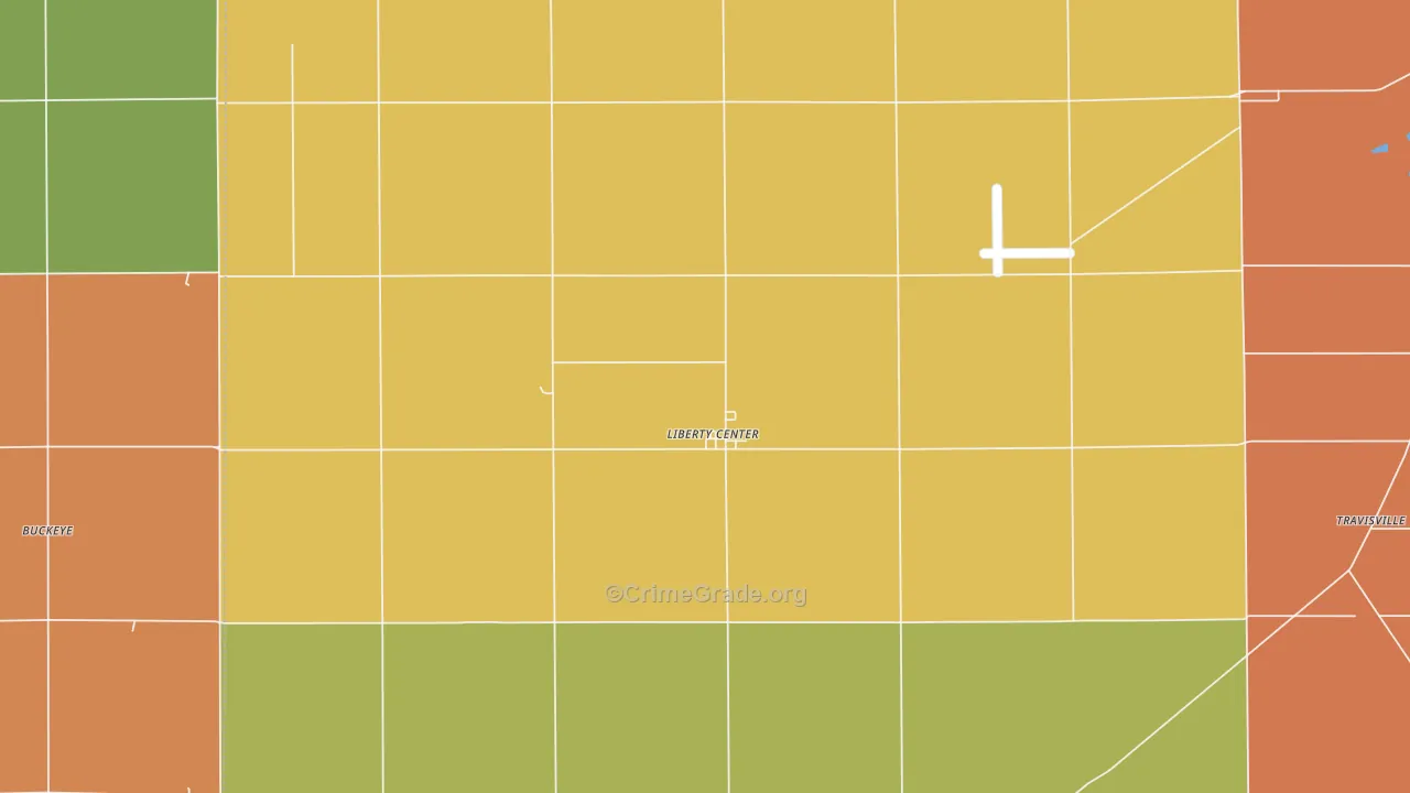 Liberty Center, IN Map of Murder Rates