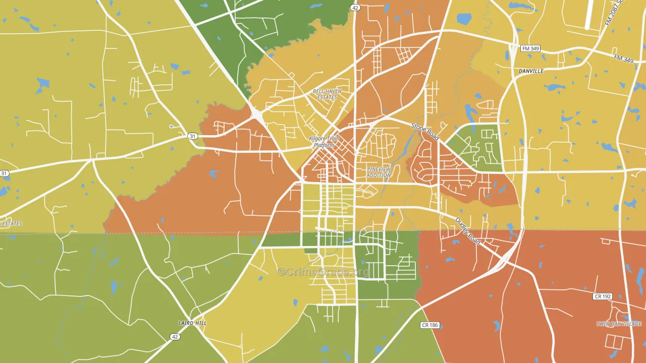 Liberty City, TX Map of Murder Rates