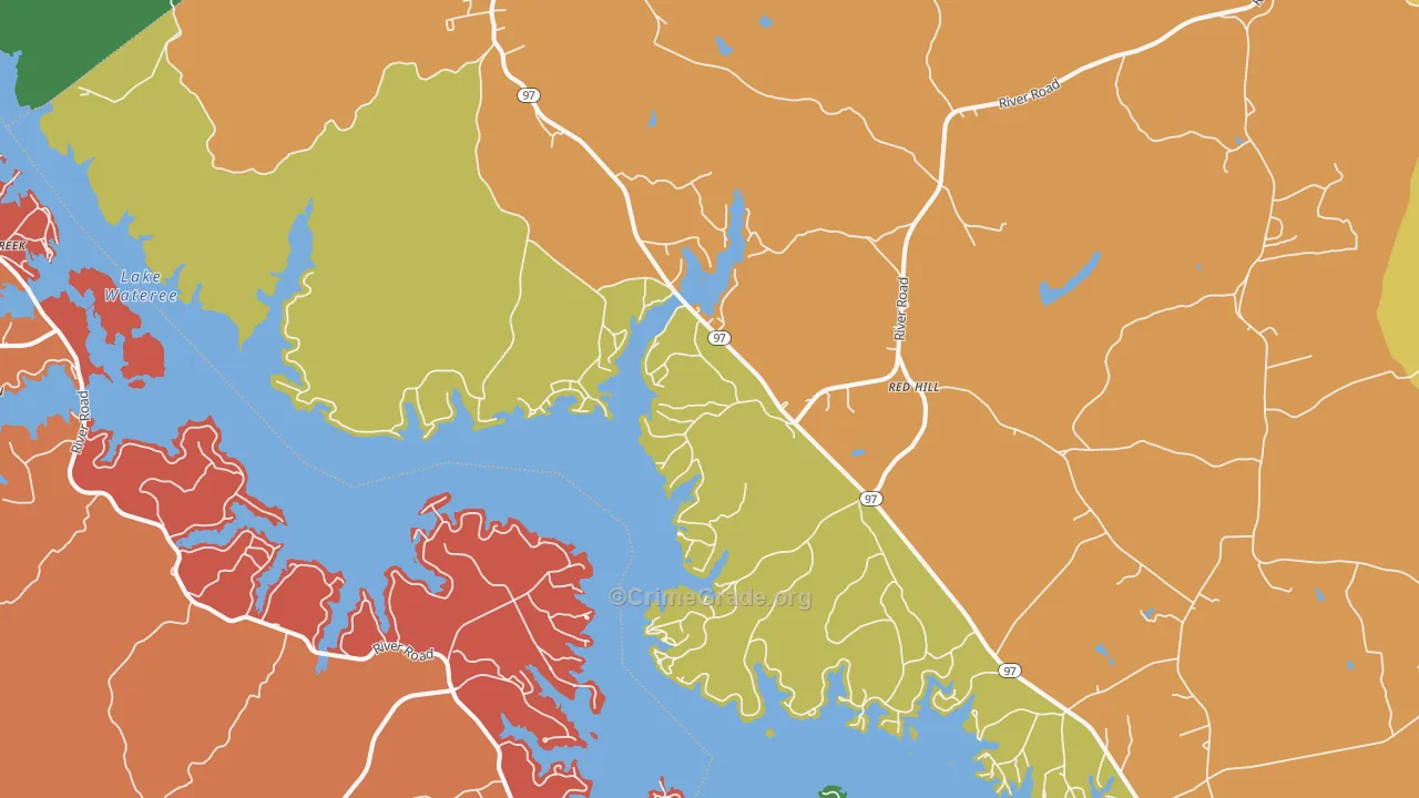 Liberty Hill, SC Map of Murder Rates