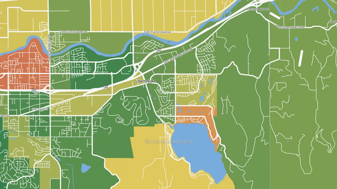 Liberty Lake, WA Map of Murder Rates
