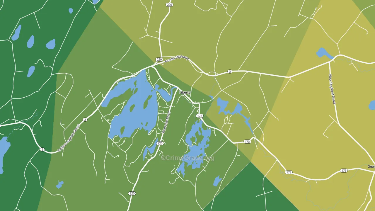 Liberty, ME Map of Murder Rates