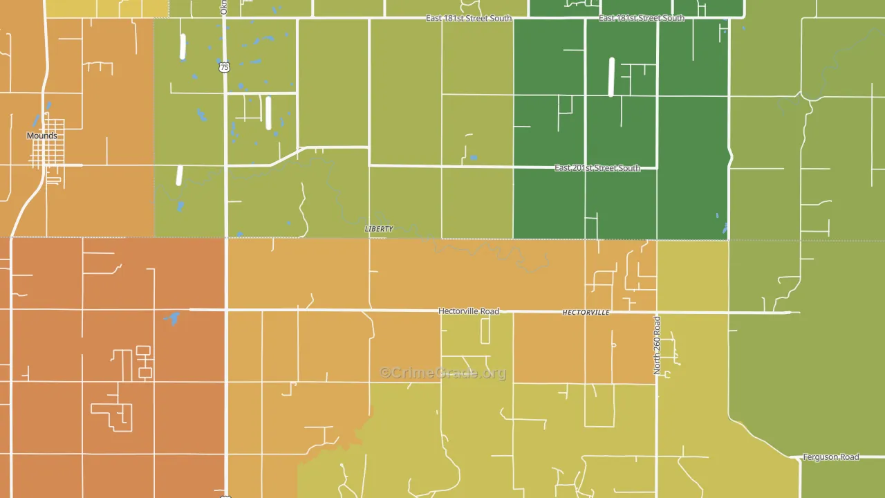 Liberty, OK Map of Murder Rates