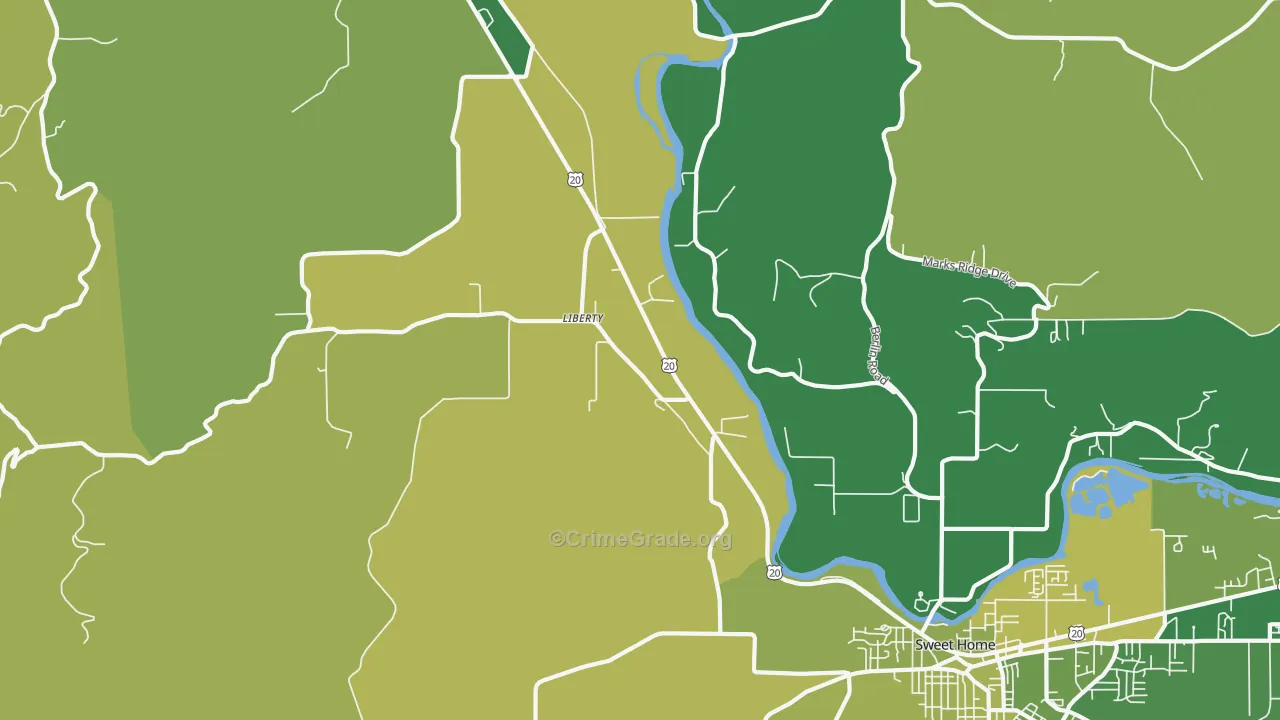 Liberty, OR Map of Murder Rates