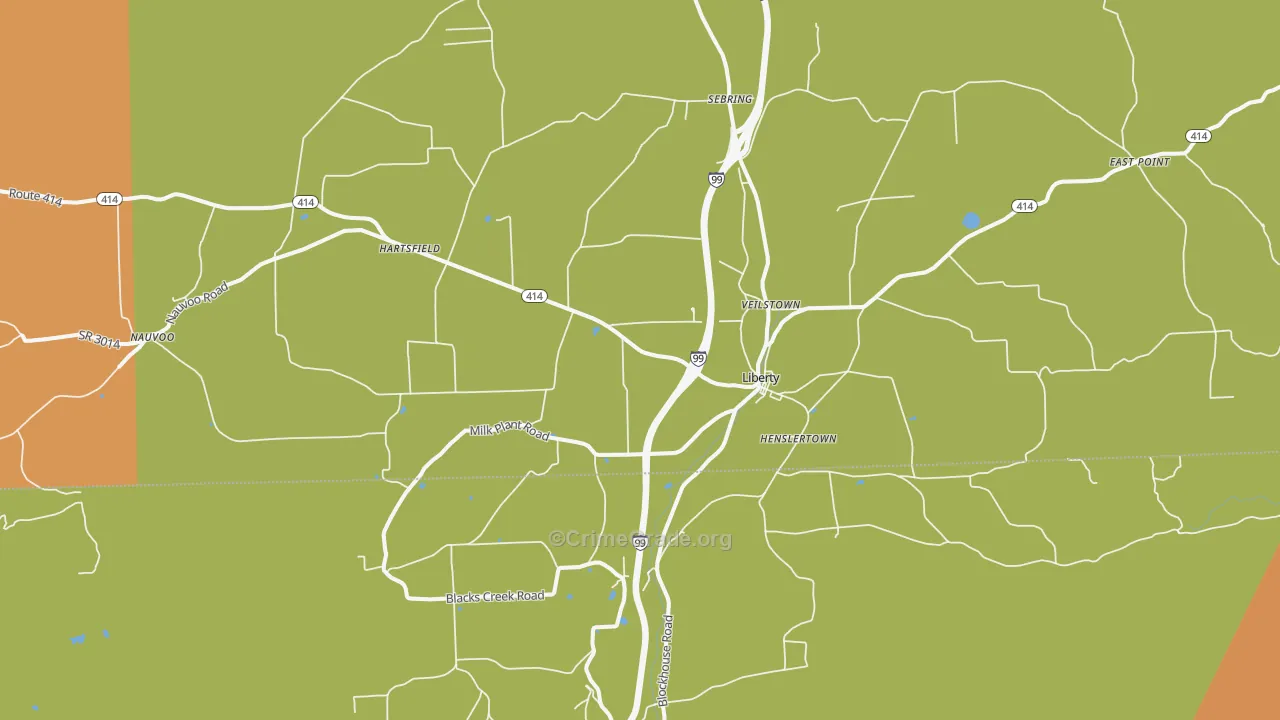Liberty, PA Map of Murder Rates