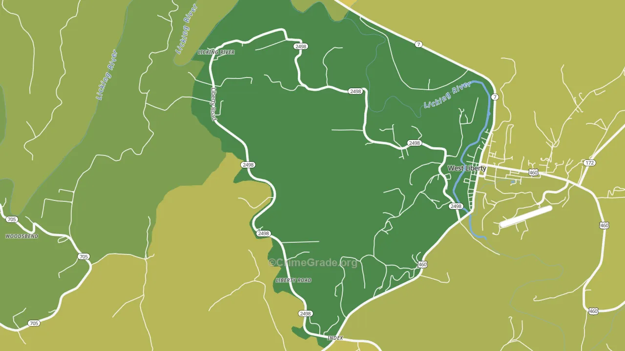 Liberty Road, KY Map of Murder Rates