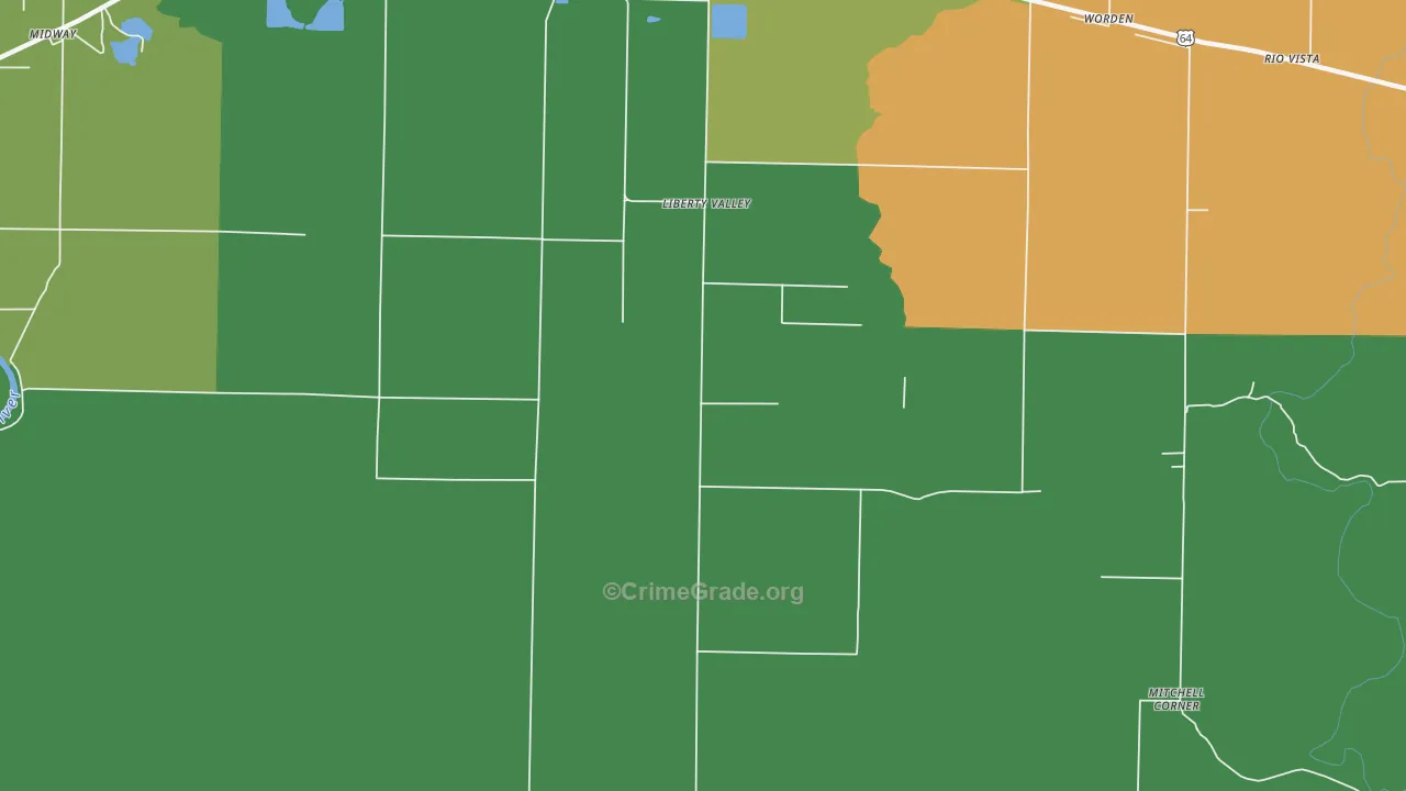 Liberty Valley, AR Map of Murder Rates