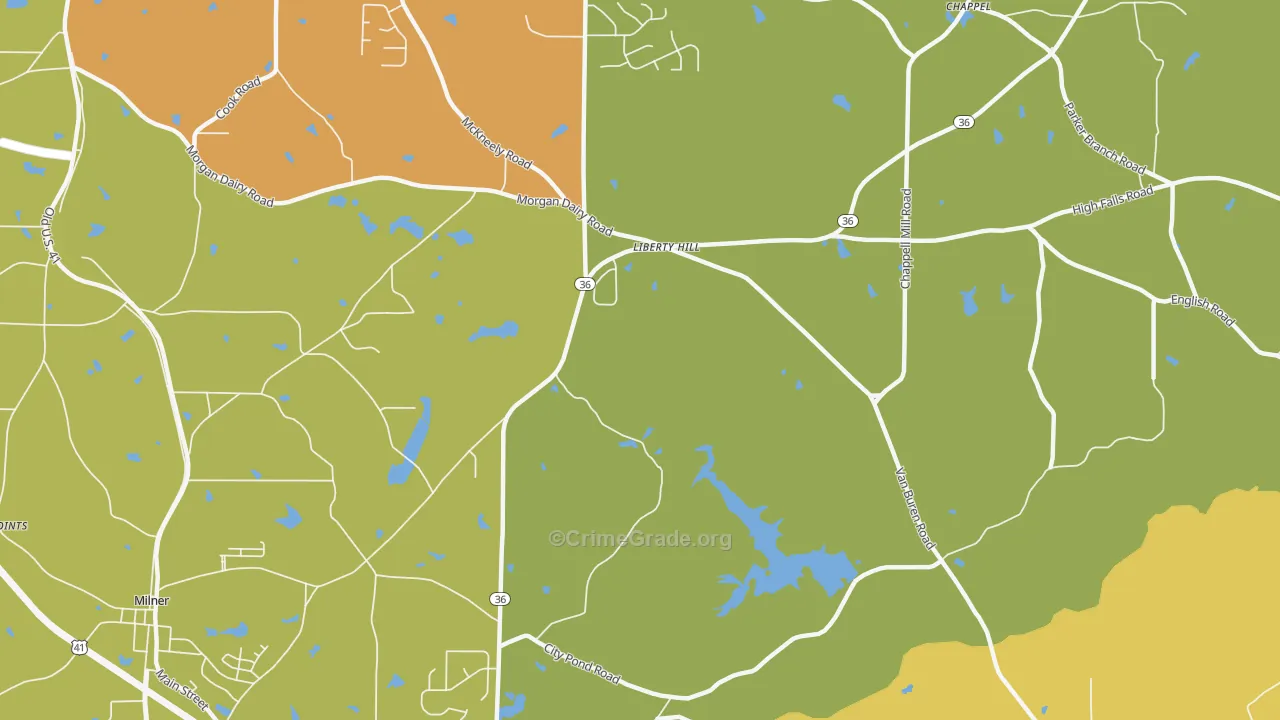 Libertyhill, GA Map of Murder Rates