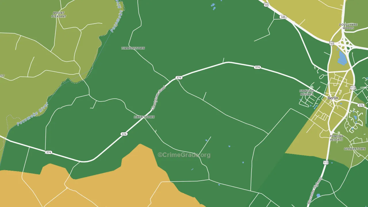 Libertytown, MD Map of Murder Rates