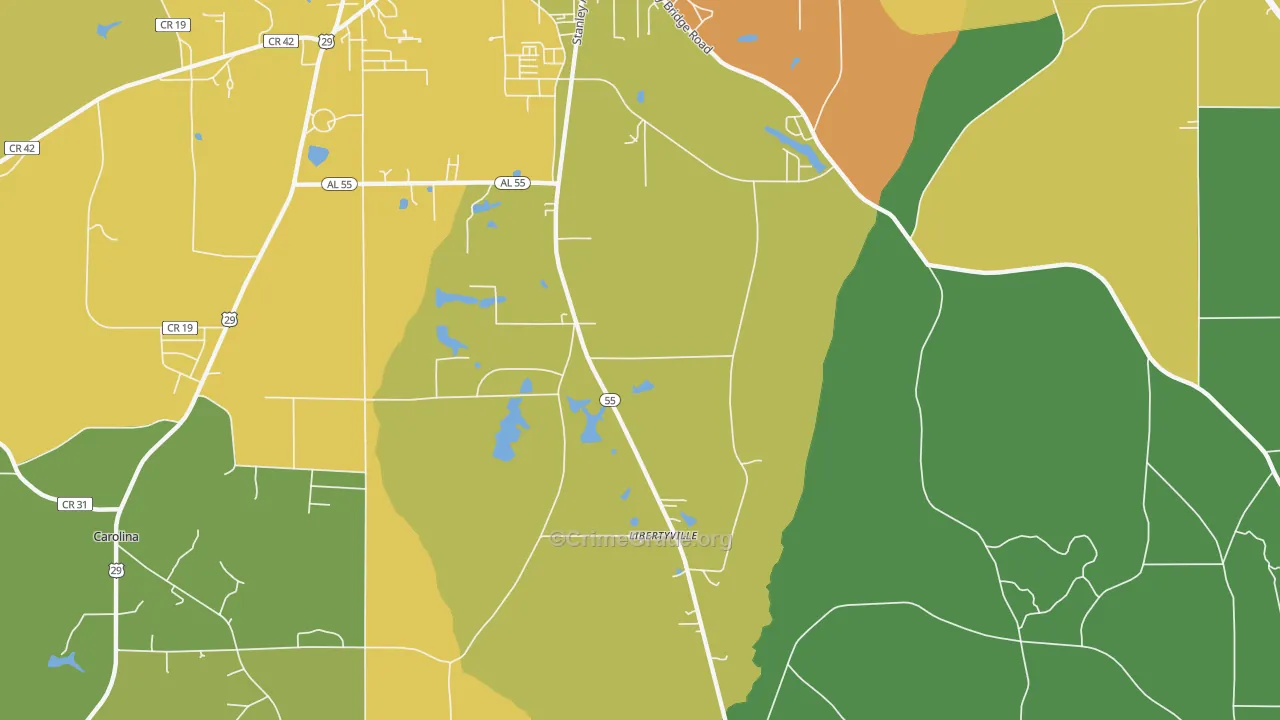 Libertyville, AL Map of Murder Rates