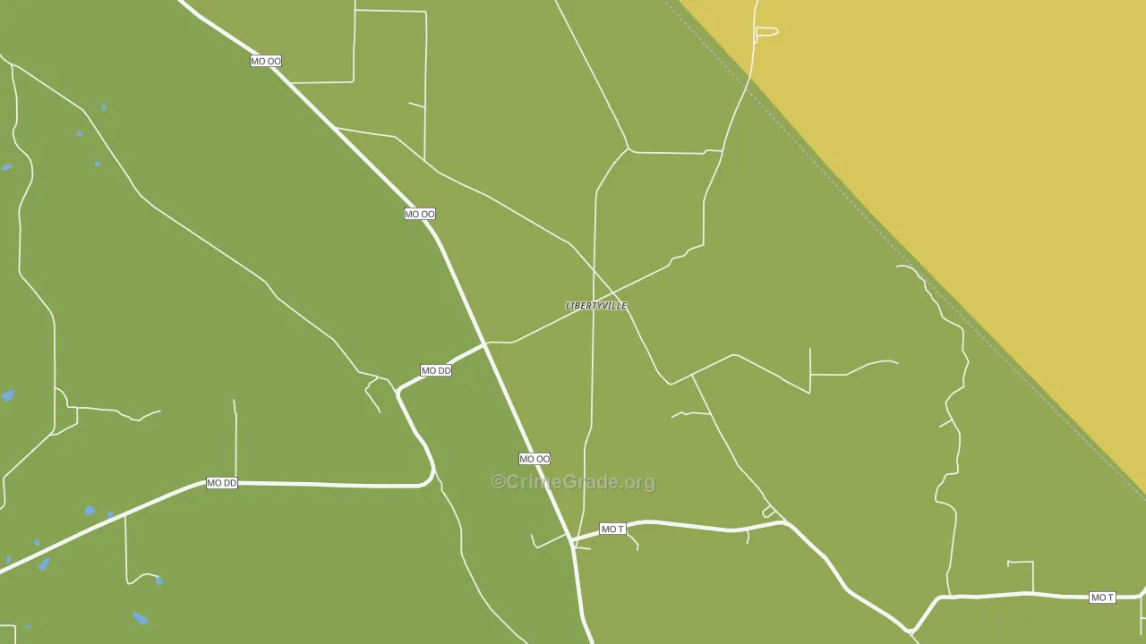 Libertyville, MO Map of Murder Rates
