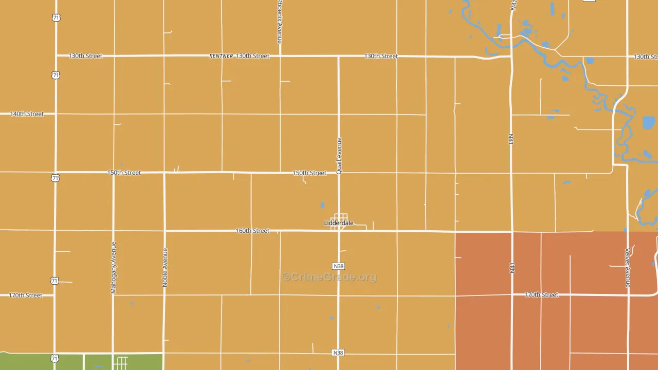Lidderdale, IA Map of Murder Rates